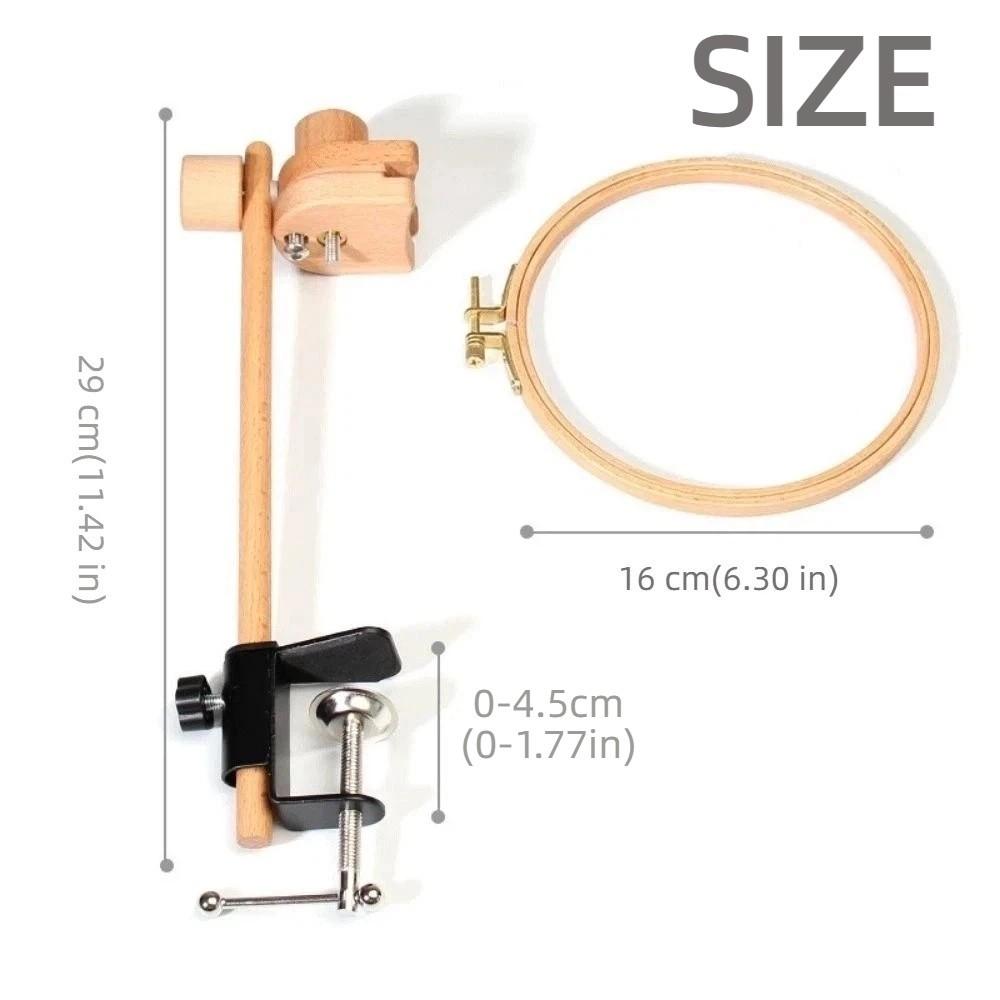 360 Degree Rotation Embroidery Frame Lap Stand Beech Wood Cross Stitch Rack Desktop Use