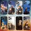 Coque de téléphone Anime S-Spice and Wolf Pour iPhone17,16,15,14,13,12,11 Plus,Pro Max Housse Noire Souple