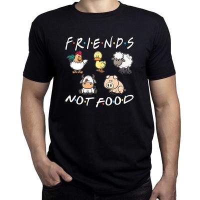 Friends Not Food T-shirt Vegetarian Fashion Shirt Animal Lover Tee Top Animal Rights Herbivore Cotton Tshirt Plant Based Tee...