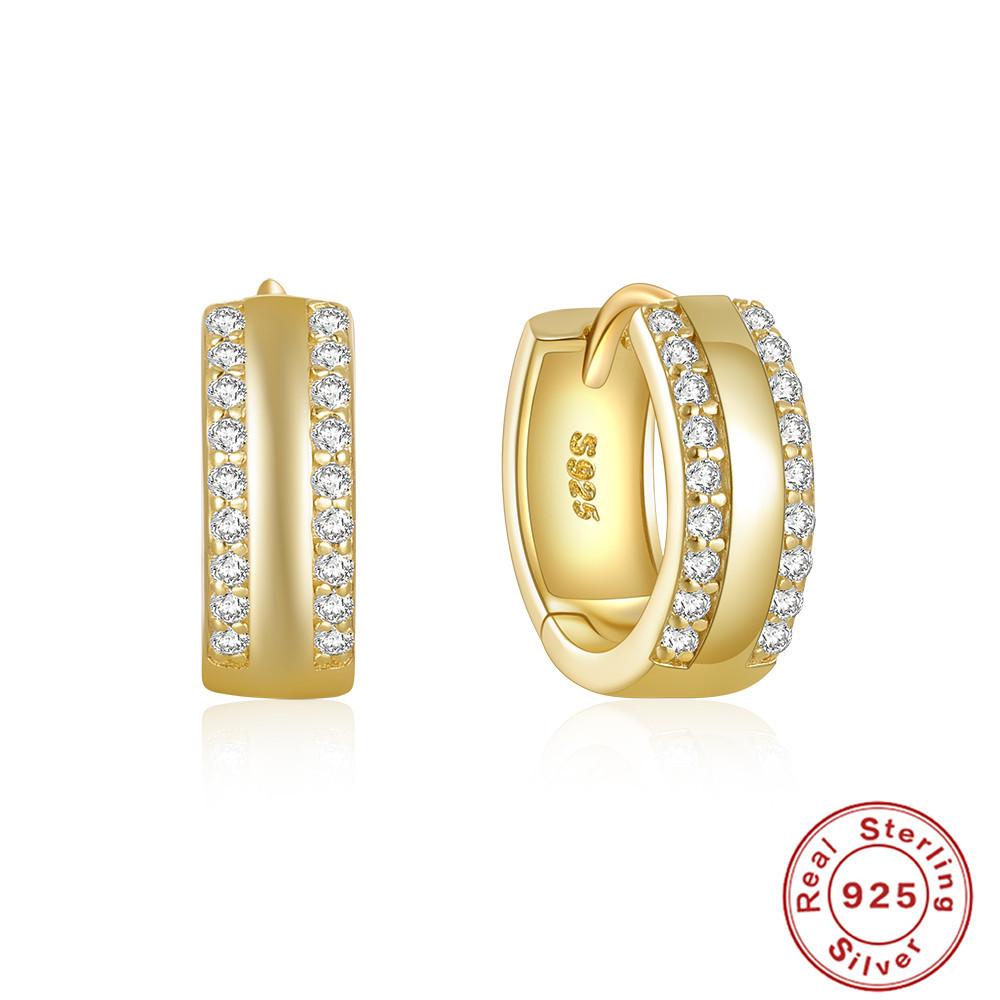 

Stylish And Simple Style S925 Sterling Silver Personalized Interval Double Row Luxury Diamond Earrings Earrings 925 Silver