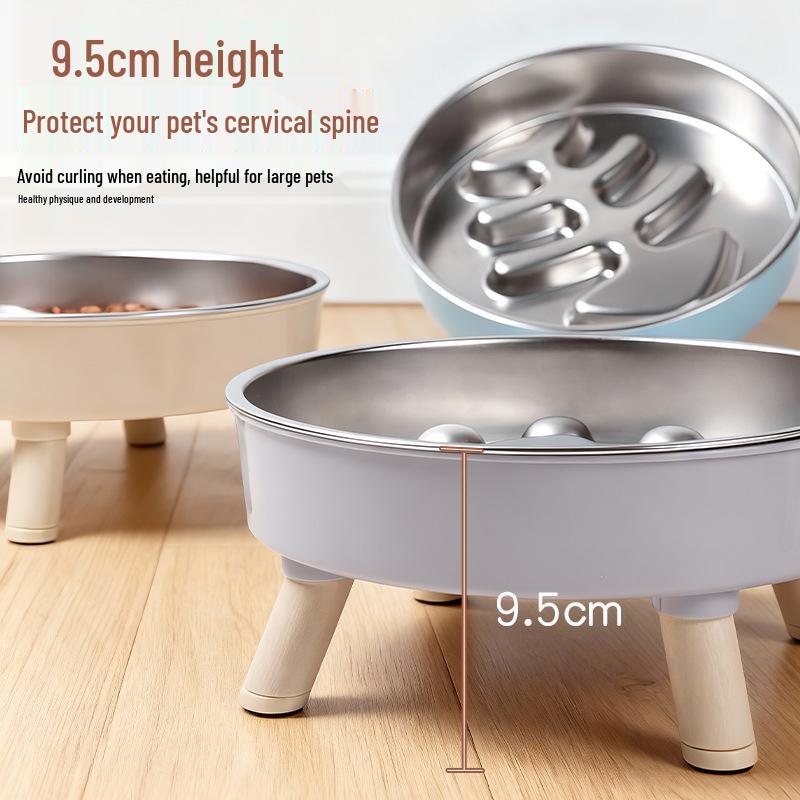 Stainless Steel Non-Slip Slow Feeder Bowl for Pets - Large Capacity for Dogs and Cats