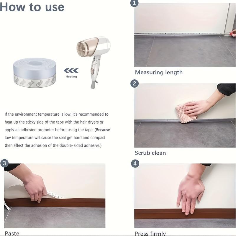1 Roll Self-Adhesive Windproof Dust Seal Strip for The Door Bottom Transparent Sealing Strip Door Bottom Sealing Strip