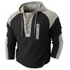 Spring Autumn Casual Men's Waffle Patchwork Hoodies Vintage Contrast Color Hooded Sweatshirts Men Fashion Sports Hoodie Men