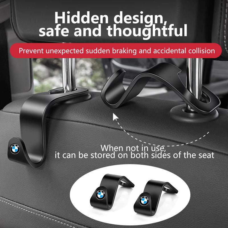 BAGH3 Car Sticker 2Pcs Portable Car Seat Back Hooks Auto Accessories For BMW Performance F30 F20 GT F10 E46 E36 E91 E30 E34 E53 E61 X7
