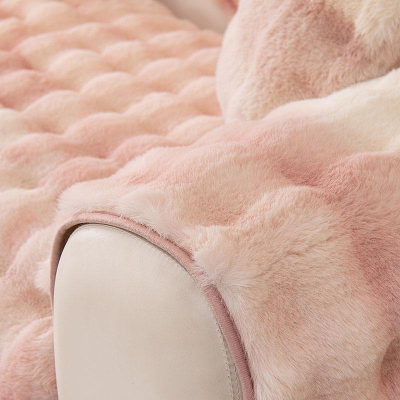 Thickened Rabbit Plush Sofa Cushion Winter Warm And Non-Slip Imitation Fur Sofa Seat Cushion High-End Sofa Cover Cover Towel