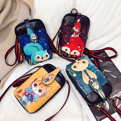 New Trendy Personalized Cartoon Small Square Bag Printed Street Bag Cute Girl Shoulder Messenger Bag