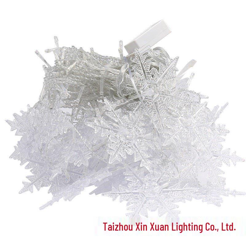 LED Snowflake Curtain Icicle Lights - Christmas & Holiday String Fairy Decoration