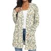 Women's Fashion Casual Retro Floral Print Mid-Length Cardigan Jacket