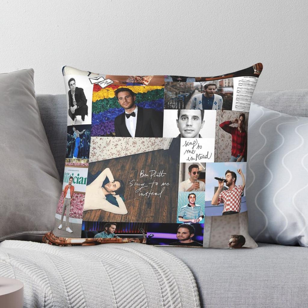 Ben Platt Collage Square Pillowcase Polyester Linen Velvet Creative Zip Decor Throw Pillow Case Home Cushion Cover