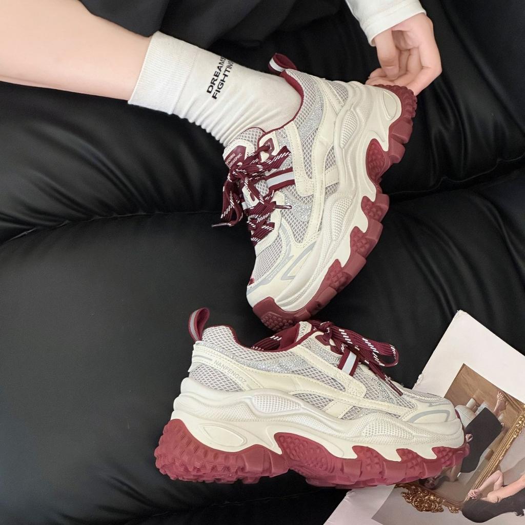 Summer 2025 new couple dad shoes platform Internet celebrity versatile casual trend comfortable breathable sports men's shoes