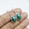 Oval Chrysocolla Earrings: Handmade 925 Sterling Silver Green Gemstone Earring