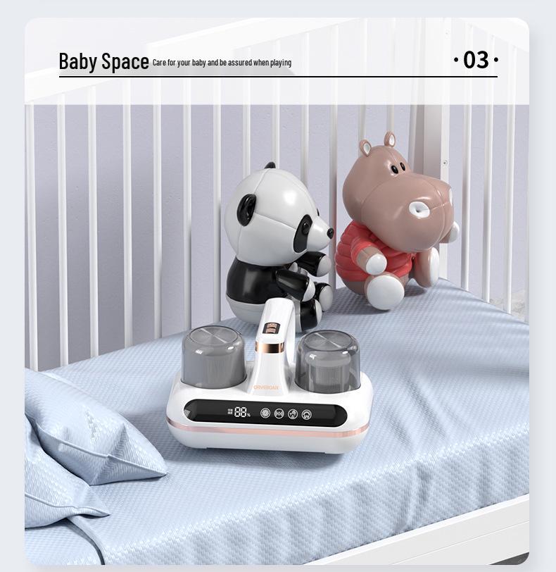 Dual-Cup Ultrasonic UV Bed Mite Remover with Wireless Vacuum