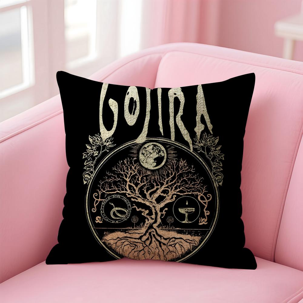 Band G-Gojira Cushion Cover Natural Linen Pillow Case Double-Sided Print Decorative Sofa Pillowcase Home Decor Gift