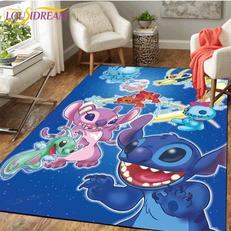 New Cartoon Stitch Carpets Kids Crawling Carpets Living Room Tea Table Mats Bedroom Rug Washable Floor Mats Household Area Mat