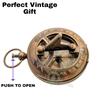 Laiton Finition Antique 2" Cadran Solaire Boussole Nautique Marine Vieux Vintage Style de Poche Cadeau Laiton Rond Cadran Solaire Boussole