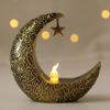Mini Ramadan Månelys Ramadan Dekorasjon Myk Glød Batteridrevet Eid Ramadan Stearinlys Nattbordsdekor