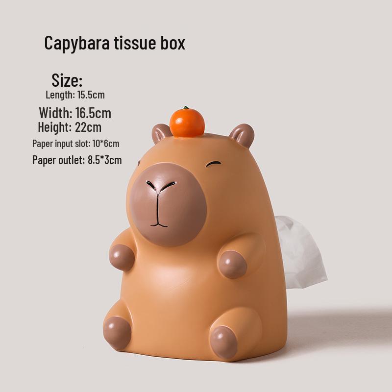 Capybara Cartoon Tissue Box - Cute Creative Desktop Paper Storage for Living Room