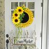 Bee Festival Simulation Sunflower Wreath Decoration Wall Hanging Garden Clip Sunflower Wooden Door Hanging Props