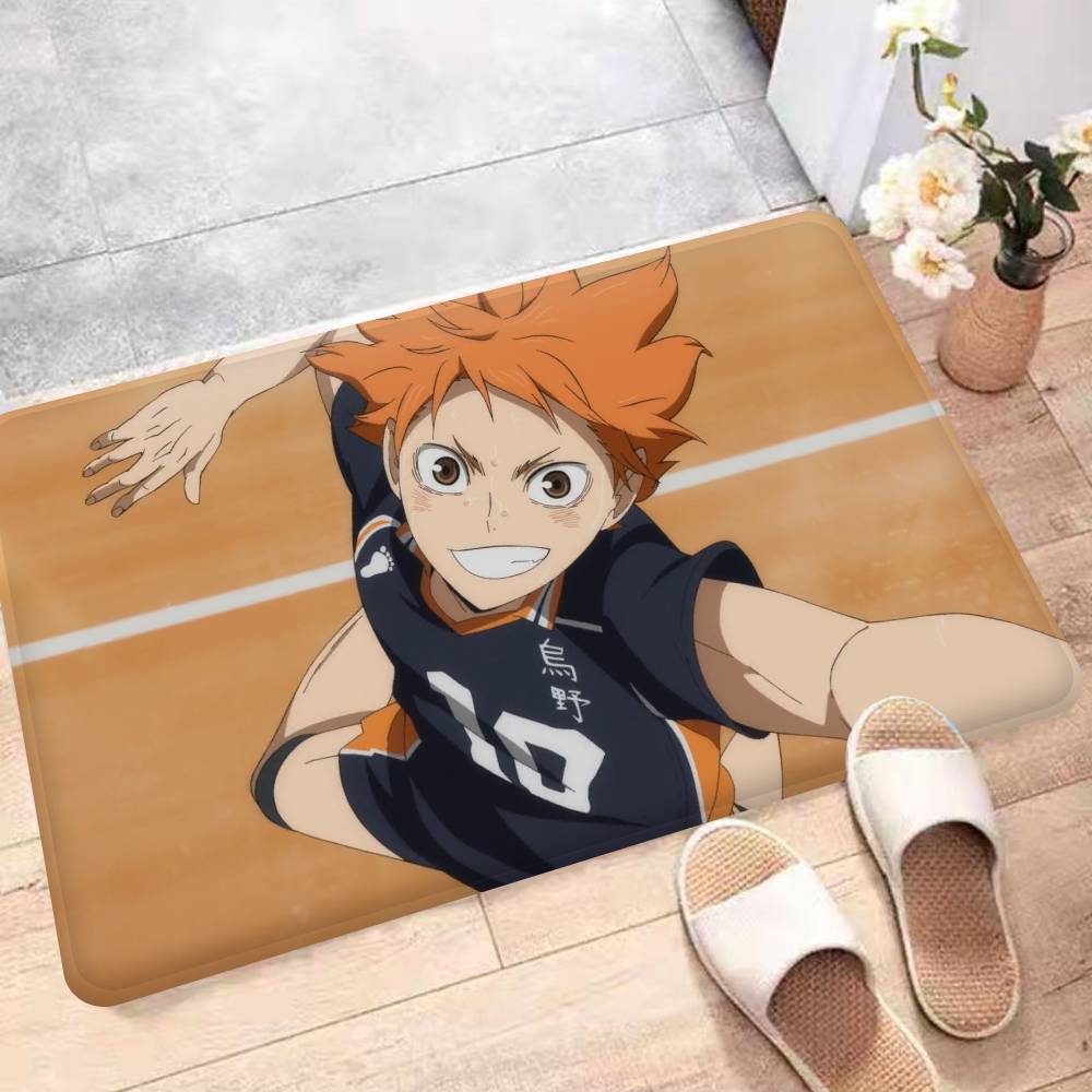 Anime Haikyuu Bathroom Mat Anti-slip Absorb Water Long Strip Cushion Bedroon Mat Welcome Doormat