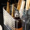 Home Office Desk Organizer Transparent Acrylic Makeup Brush Organizer, Multi-Compartment Storage Bin, Modern Desktop Lipstick Eyeliner Stand