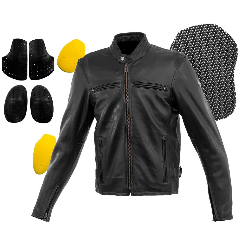 KOMINE Motocyklová bunda Single Rider Kožená bunda Černá M LJ-5343 02-5343 Pánská