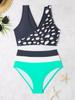 European and American Style Women's Polka Dot Patchwork Bikini Swimsuit Two-Piece Swimwear