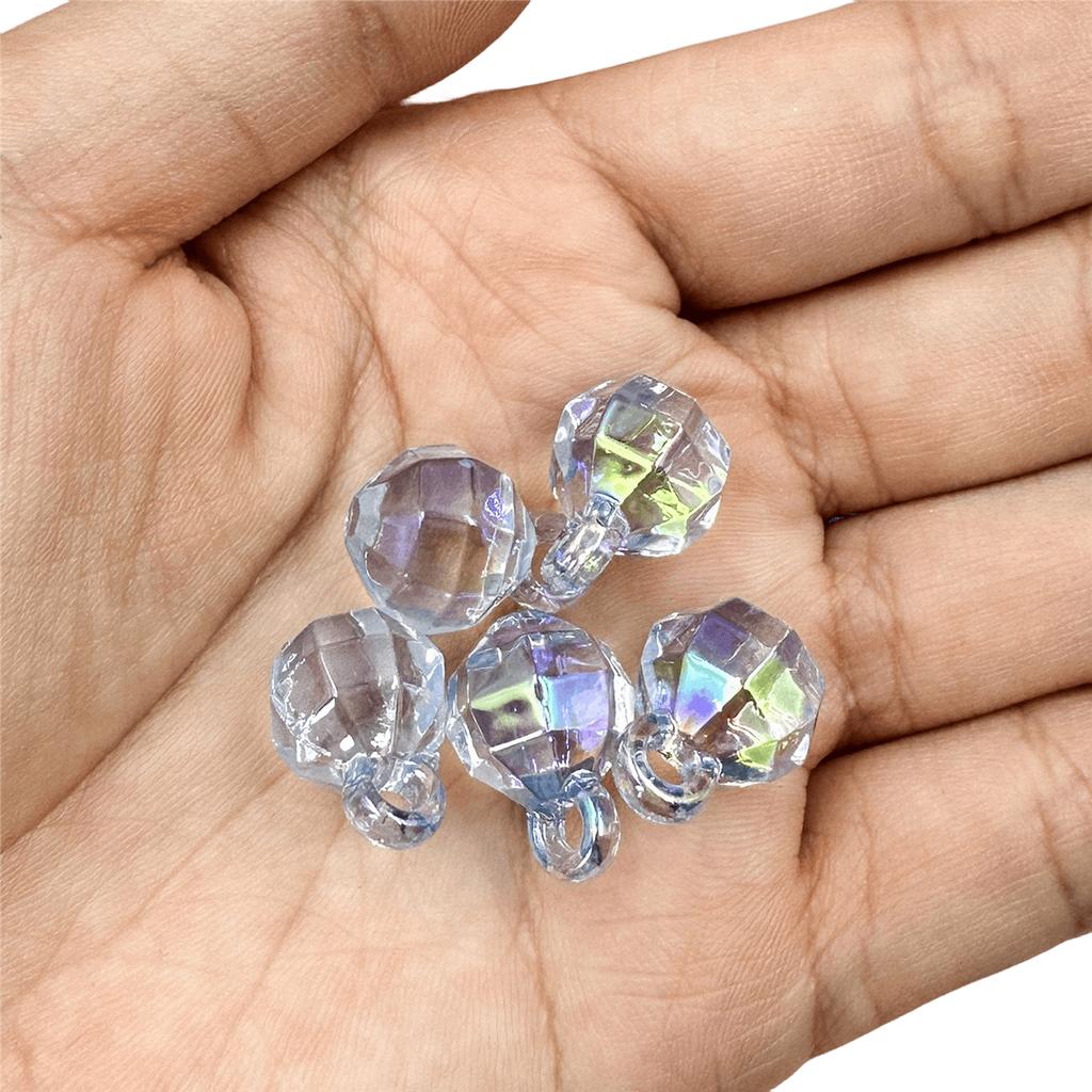 12*17.5mm 5 Stück Bunte Runde Transparente Schmuckzubehör Acrylperlen für DIY Anhänger Perlenfädeln Handgefertigtes Zubehör