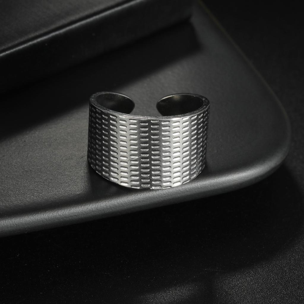 European and American Exaggerated Style Women's Open Titanium Steel Ring