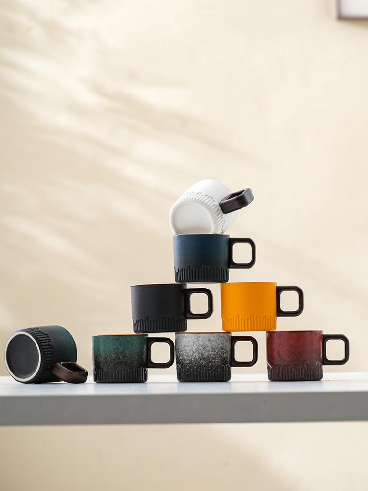 Ceramic Cup Small Household Coffee Cup Tea Cup Kung Fu Tea Set Tea Cup Single Cup With Handle 60ml Small Capacity Cup