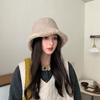 1Pc Bucket Hat Windproof Strap Versatile Lamb's Wool Warm Fisherman Hat Velvet Ear Protection