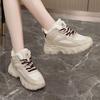 ZY7829 Medium Top Shoes Women's 2025 New Velvet Outer Wear Solid Color Autumn and Winter Snow Cotton Shoes Casual Sports Thick Sole