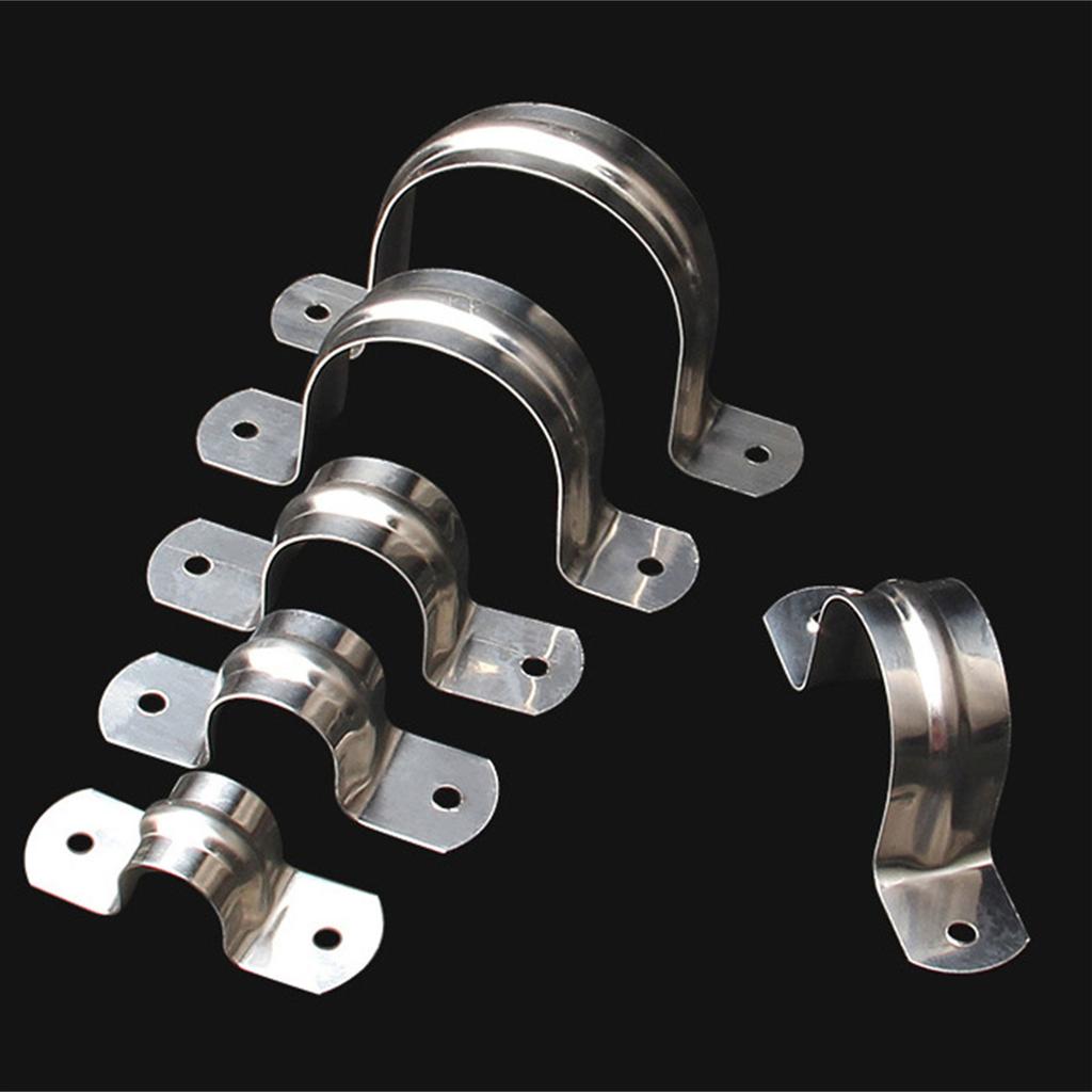 100/50 ks Nerezové oceli Tuhé trubkové třmenové svorky Dvouotvorový třmenový držák Zesílená trubková montážní svorka Snadná instalace