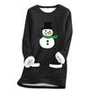 Ladies' Loose And Comfortable Round Neck Christmas Print Thick With Pockets Long Sleeved Top