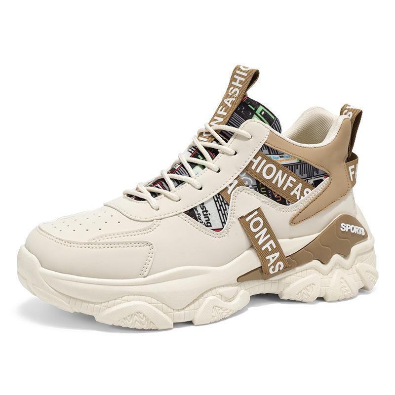 Autumn Men's Shoes New High-top Shoes Men's Sports Shoes Trendy Versatile Thick-soled Heightening Casual Running Shoes