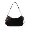 Faux Suede Crescent Moon Bag For Women, Minimalist Shoulder Crossbody Purse, Casual Single Strap Handbag