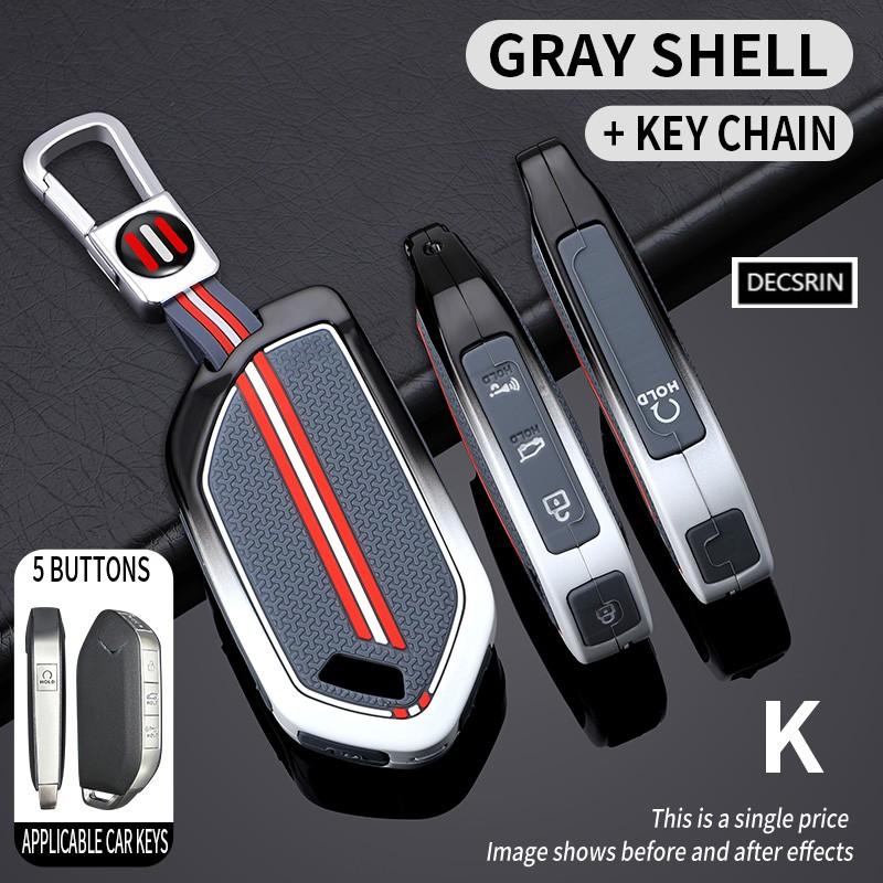 5/6/7/8/9 Buttons Zinc Alloy+Silicone Car Key Case Cover Protective Shell Fob for Kia Ka4 Car Keychain Interior Accessories