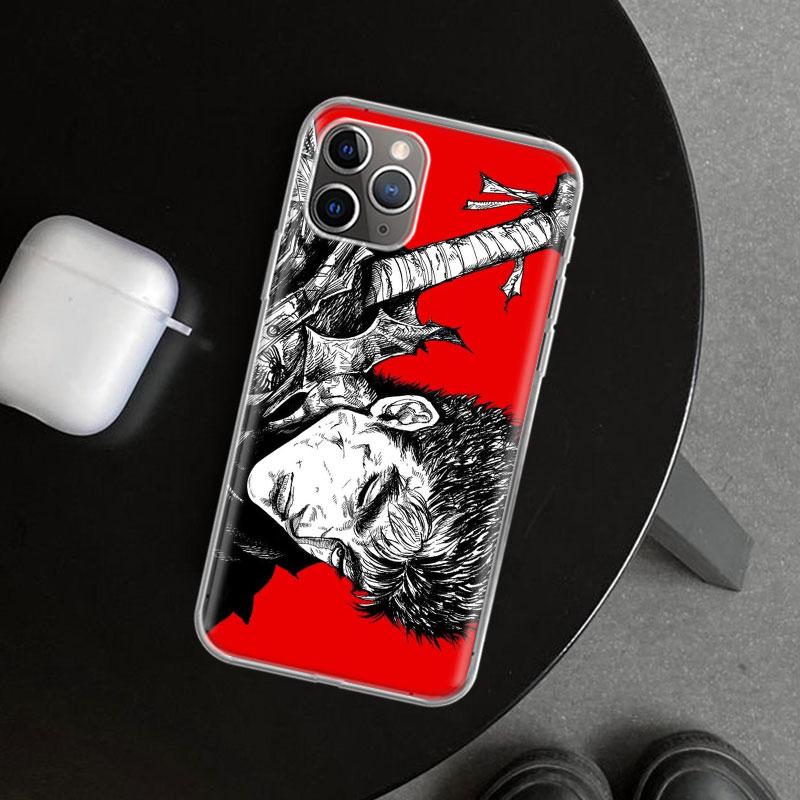 Guts B-Berserks Anime Phone Case Cover for iPhone 11 12 13 Mini 14 15 Plus 16 Pro Max 17 Air 7 8 + SE Art Customized Fundas 11 1