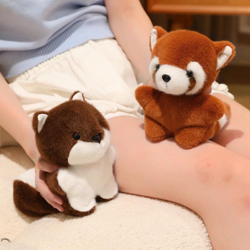 16cm Large Fluffy Tail Lovely Animals Stuffed Raccoon Cat Fox Palm Plush Soft Gifts