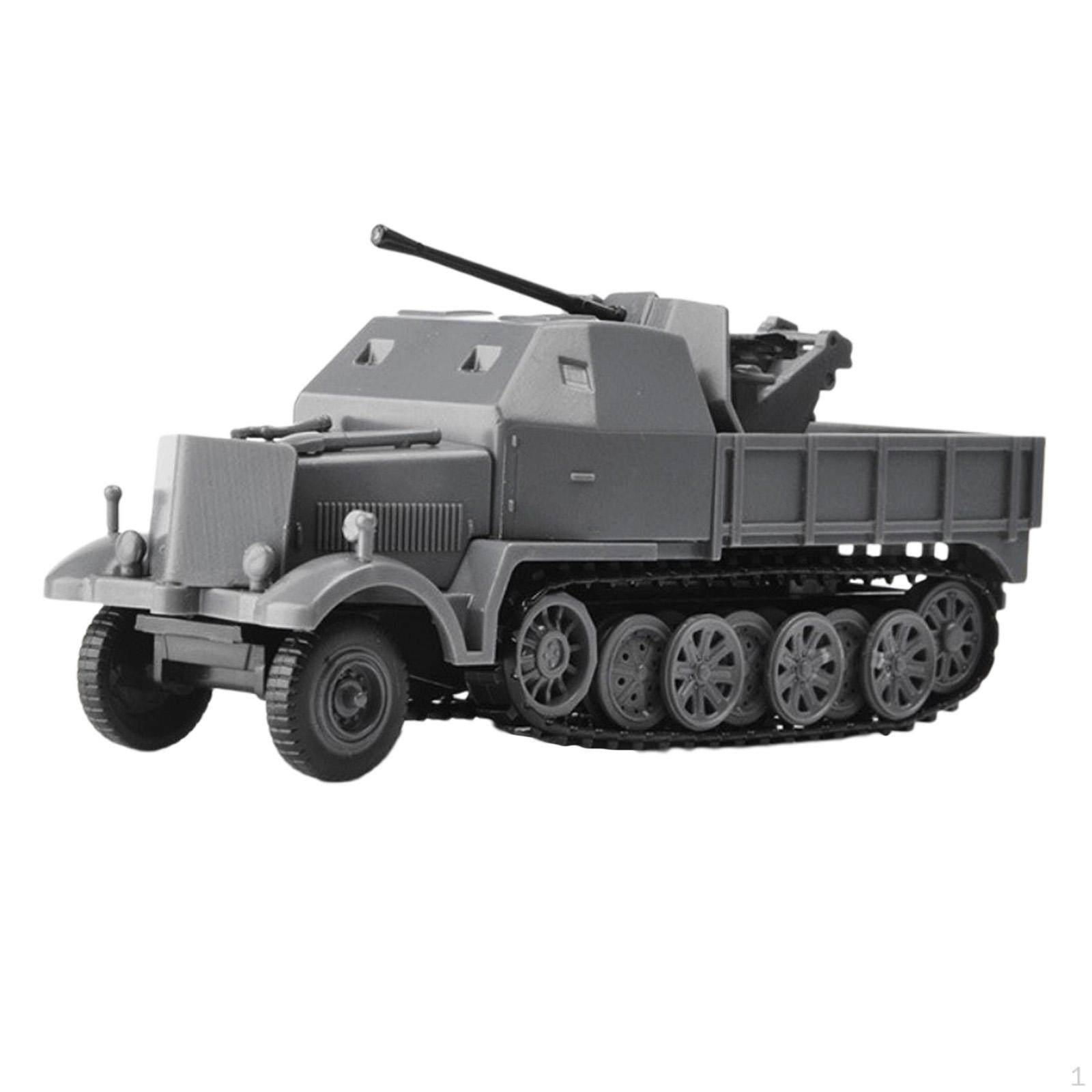 1/72 Half Track Armored Vehicle Model Toy 4D Assembly DIY for children age 14 and Up