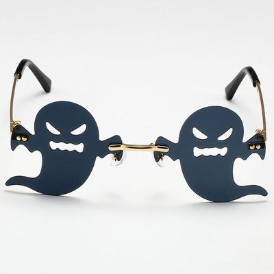 Okulary przeciwsłoneczne z motywem ducha na Halloween Nowe okulary przeciwsłoneczne bez oprawek, zabawne okulary przeciwsłoneczne na imprezę i do tańca dla mężczyzn i kobiet Okulary z motywem ducha