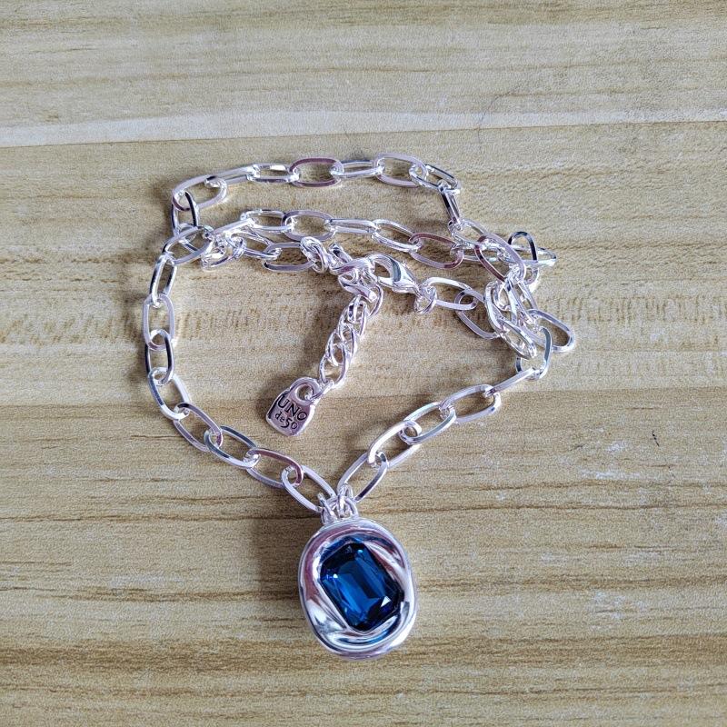Women Girls Necklace Bracelet Earrings Ring Brooch Gift Custom Necklaces Deep Blue Stone