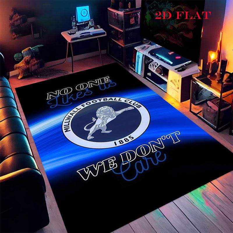 Millwall F.C. Poster Tappeto Tappetino con Logo per Soggiorno Camera da Letto Casa Decorazione Divano, Tappetino Antiscivolo per Giochi Bambini