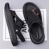 Fashion New Summer Anti-slip Wear-resistant Dual-purpose Beach Shoes for Men Solid Color Fashion Casual Solid Color Leather Sandals Man
