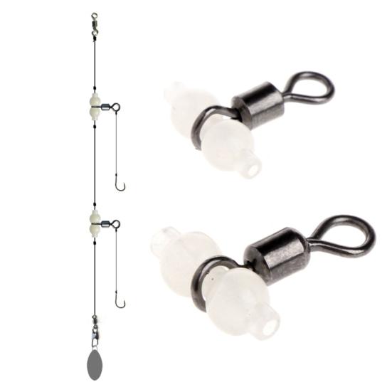 20Pcs Luminous Fishing Tackle Connectors 3-Way Rolling Swivels Accessories