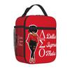 Custom Delta Sigma Theta Sorority Gift Lunch Bag for Women Reusable Oxford Bento Bag Portable Thermal Lunch Box for Work Picnic