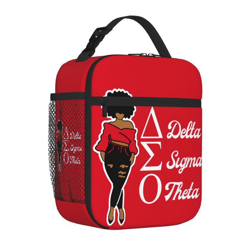 Custom Delta Sigma Theta Sorority Gift Lunch Bag for Women Reusable Oxford Bento Bag Portable Thermal Lunch Box for Work Picnic