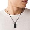 Emporio Armani Fashionable Personality Eagle Logo Black Stainless Steel Necklace Men Necklace EGS2872001