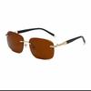 Metal Frame Rectangle Sunglasses UV400 Protection Fashion Square Sun Glasses for Women Men Rimless Eyewear Occhiali Da Sole