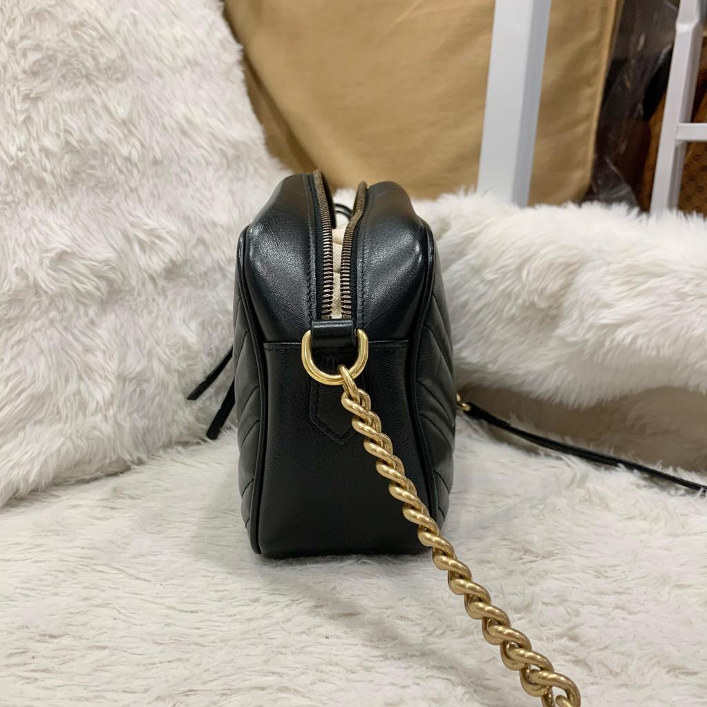 [Pre-Owned] Gucci GG Marmont Small Matelassé Shoulder Bag 'Black' - Very Good #1WG2CTN