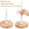 Wooden Base Doll Display Holder Stainless Steel Support Doll Bracket Universal Doll Stand  Bjd Doll